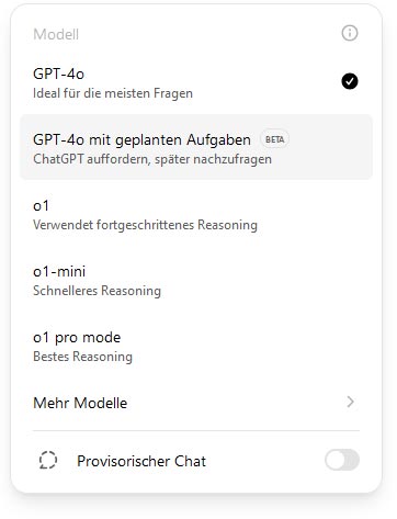 Menú desplegable de ChatGPT